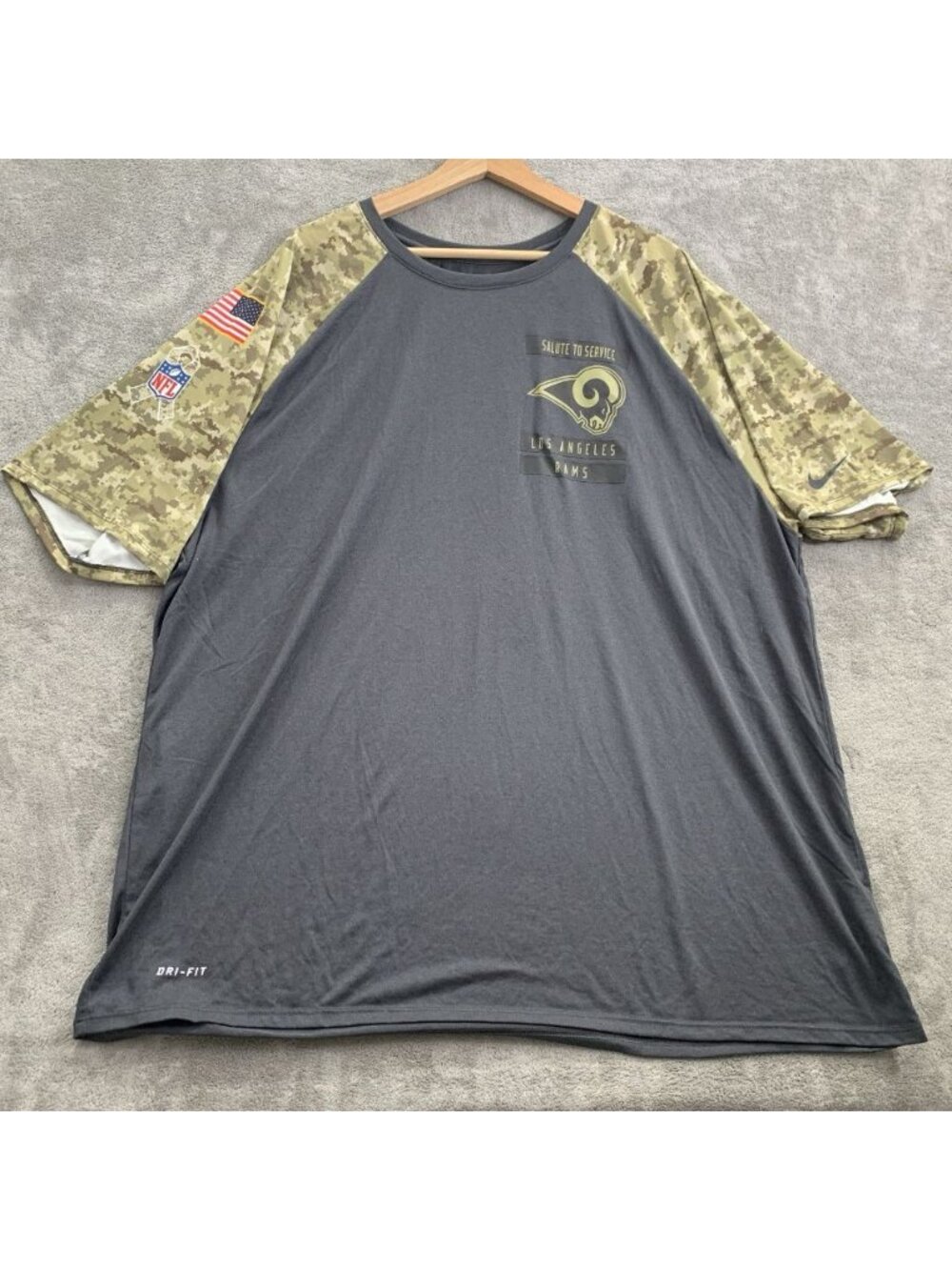 Nike Shirt Mens 3XL Los Angeles Rams NFL Salute to Service Dri-FIT Camo On Field